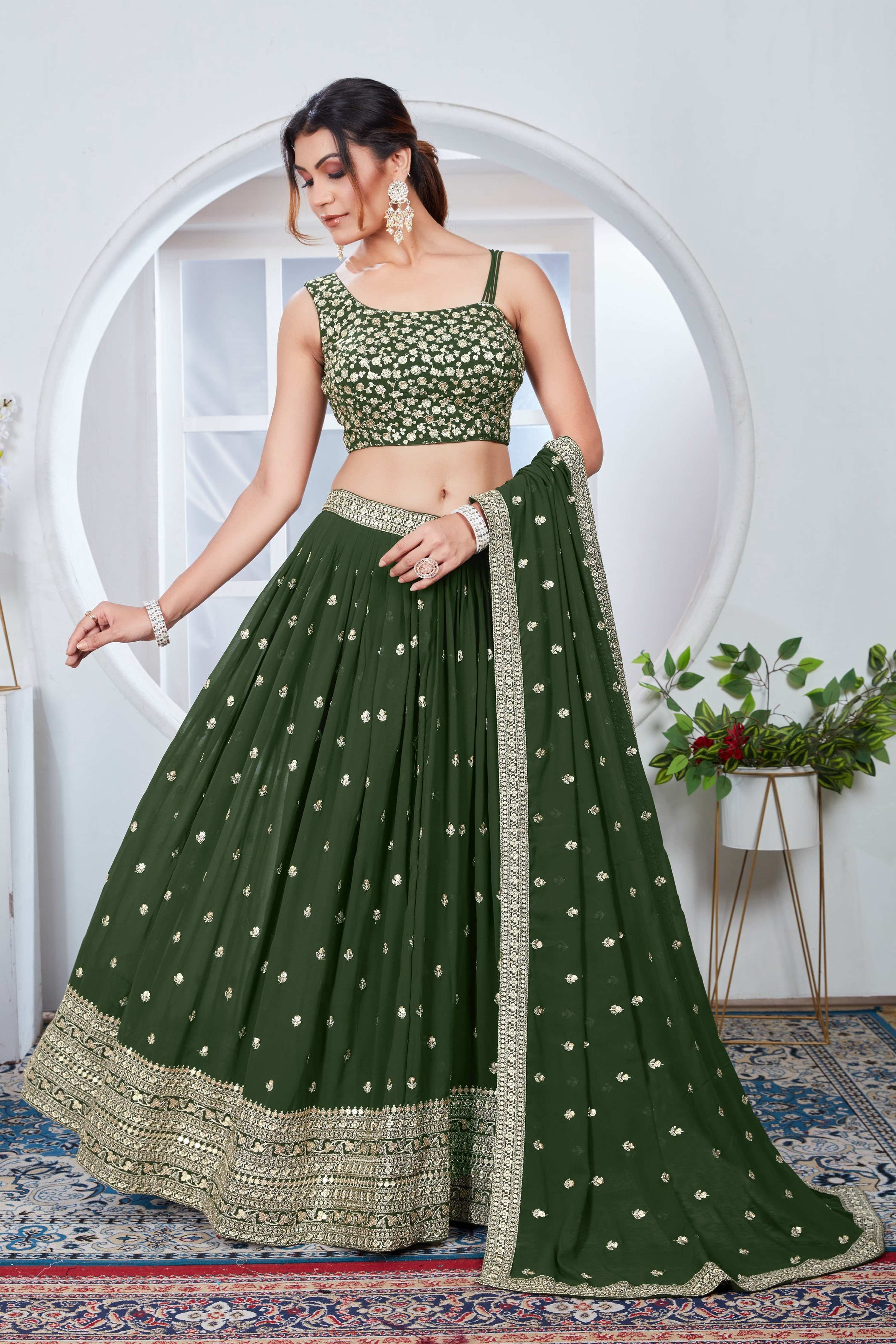 Lehenga Mart Designer Wedding Lehenga Choli For Women - Mehndi - Distacart