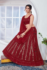 Thumbnail for Lehenga Mart Designer Wedding Lehenga Choli For Women - Red - Distacart