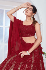 Thumbnail for Lehenga Mart Designer Wedding Lehenga Choli For Women - Red - Distacart