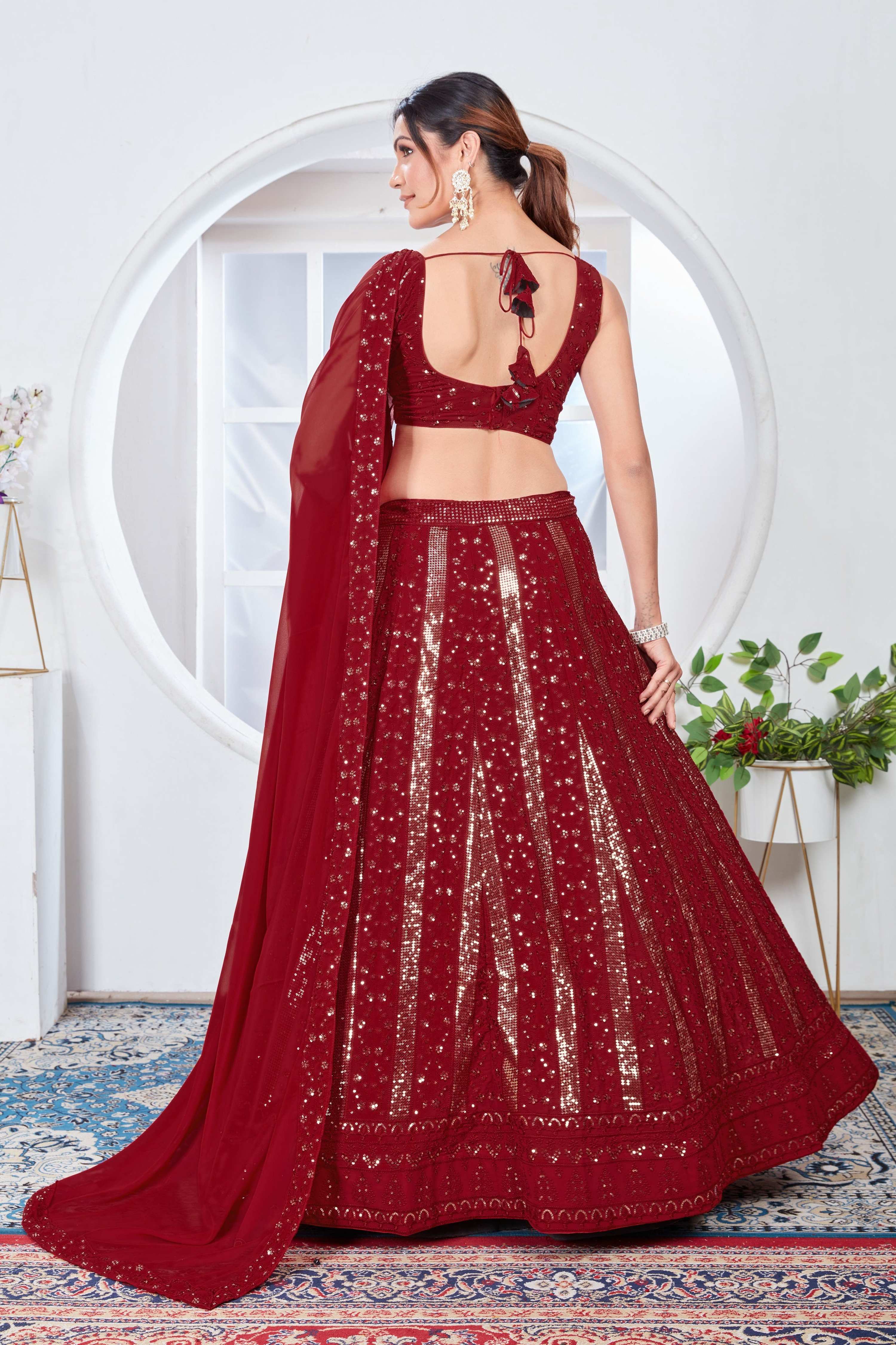 Lehenga Mart Designer Wedding Lehenga Choli For Women - Red - Distacart