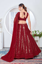 Thumbnail for Lehenga Mart Designer Wedding Lehenga Choli For Women - Red - Distacart