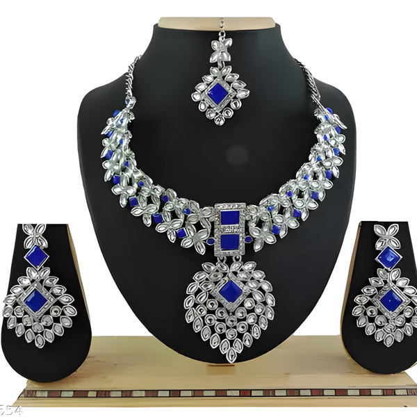Jewel City Exquisite Crystal Flower Necklace Set - Distacart