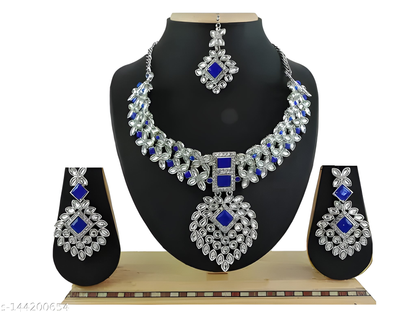 Jewel City Exquisite Crystal Flower Necklace Set - Distacart