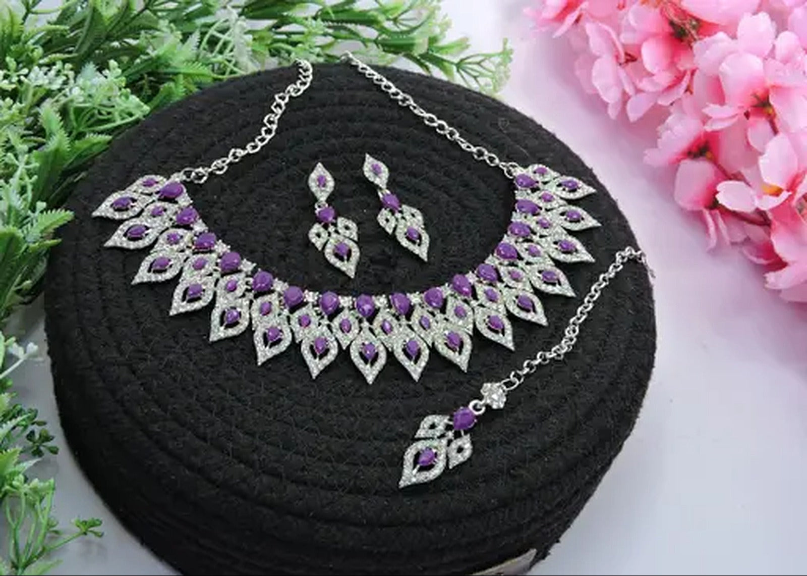 Jewel City Elegant Purple Gemstone Jewelry Set