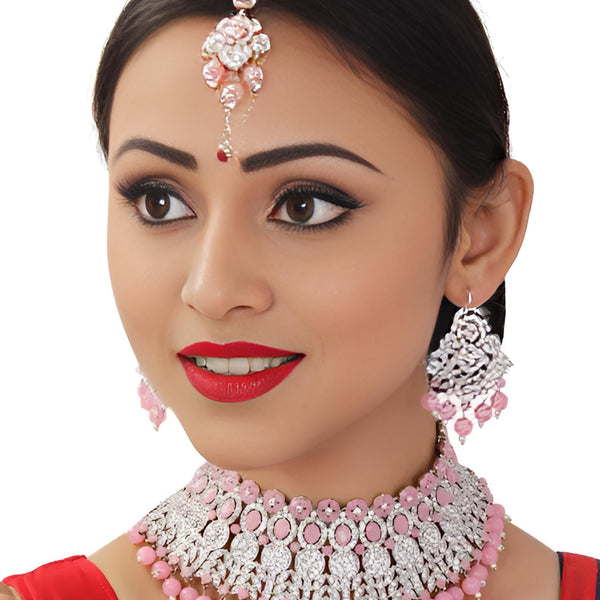 Jewel City Exquisite Chandelier Necklace - Traditional Indian Bridal Jewelry Set