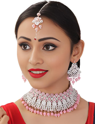 Jewel City Exquisite Chandelier Necklace - Traditional Indian Bridal Jewelry Set