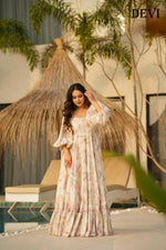Thumbnail for Aayaa Designer Printed Full Flared Gown - Multi Color - Distacart