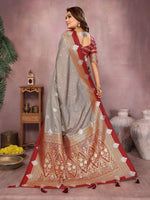 Thumbnail for Aastha Fashion Grey Silk Sarees Weaving Saree - Distacart