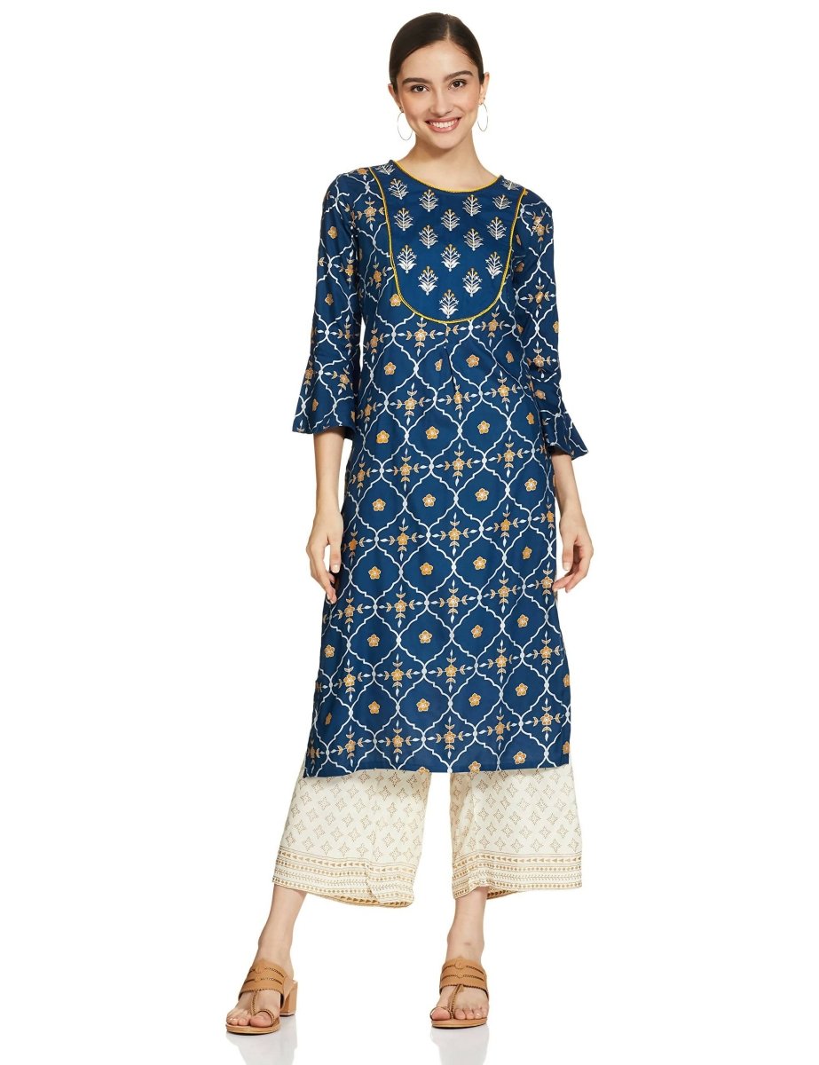 Anubhutee Women's Rayon Straight Printed Kurta with Palazzo - Distacart