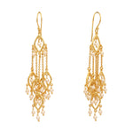 Thumbnail for Nuyug 18k String of Pearls Gold Anti Tarnish Earrings