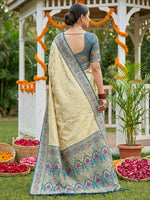 Thumbnail for Shree Shyam Fashion Navy Blue Soft Silk Saree - Dista
