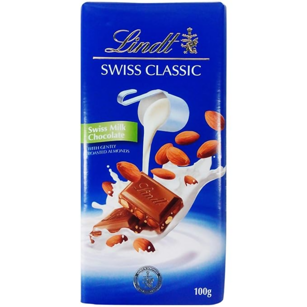 Lindt Swiss Classic Bar Chocolate, Almond - Dista