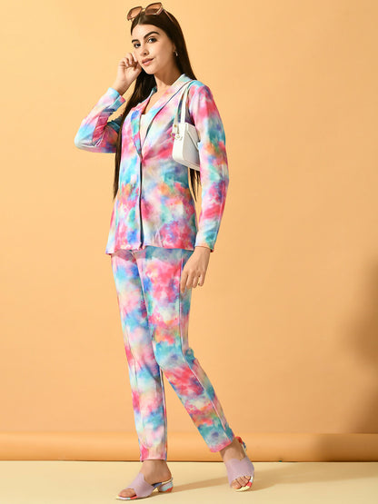 Myshka Women's Multi Printed Coat With Trousers - Distacart