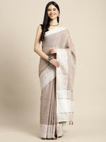 Thumbnail for Astita Linen Beige Saree