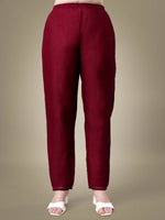 Thumbnail for Aastha Fashion Women's Maroon Cotton Blend Embroidery & Sequence Work Kurta with Trouser & Dupatta - Distacart