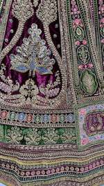 Thumbnail for Jyoti Fashion Women's Purple Velvet Fancy Patch, Multi Thread Embroidered, Zircon Diamond, Sequins Work Wedding Lehenga Choli - Distacart