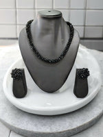 Thumbnail for Inhanns Noor-E-Jalwa – Handmade Crystal Bead Necklace / Necklace With Earrings -Adjustable - Black - Distacart