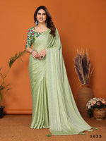 Thumbnail for Partywear Designer Pista Polyester Zari Fancy Saree - Starwalk - Distacart