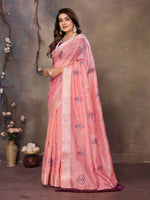 Thumbnail for Vedant Vastram Chiffon Net Embroidery work Bollywood Fancy Saree - Peach - Dista