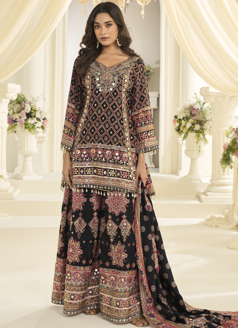 Vegaa Fashion Multicolor Hand Aari Work Naturl Crep Silk Anarkali - Distacart