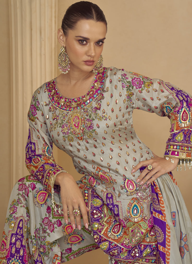 Vegaa Fashion Multicolor Printed Natural Crep Silk Anarkali Suit - Distacart