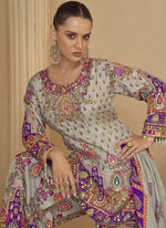 Thumbnail for Vegaa Fashion Multicolor Printed Natural Crep Silk Anarkali Suit - Distacart