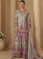 Thumbnail for Vegaa Fashion Multicolor Printed Natural Crep Silk Anarkali Suit - Distacart