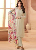 Thumbnail for Vegaa Fashion Cream Soft Chiffon Salwar Suit - Distacart