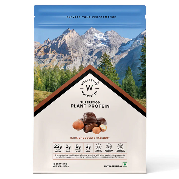 Wellbeing Nutrition Superfood Plant Protein-Dark Chocolate Hazelnut - Dista