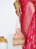 Thumbnail for Vellora Rani Pink Premium Zari Weaving Soft Silk Saree