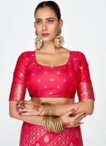 Thumbnail for Vellora Rani Pink Premium Zari Weaving Soft Silk Saree