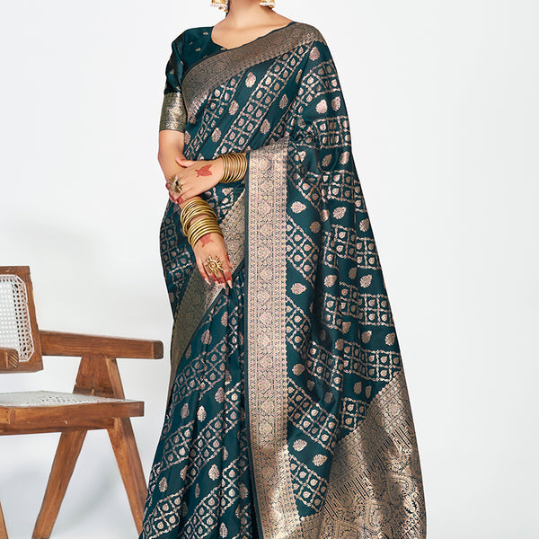 Vellora Peacock Blue Luxurious Soft Silk Zari Weaving Saree - Distacart