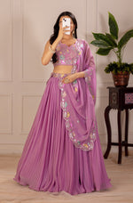 Thumbnail for Lehenga Mart Designer Wedding Lehenga choli for Women - pink - Distacart
