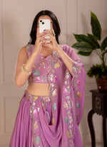 Thumbnail for Lehenga Mart Designer Wedding Lehenga choli for Women - pink - Distacart