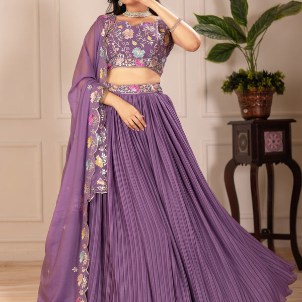 Lehenga Mart Designer Wedding Lehenga choli for Women - purple - Distacart