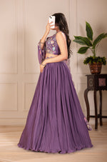 Thumbnail for Lehenga Mart Designer Wedding Lehenga choli for Women - purple - Distacart