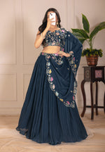 Thumbnail for Lehenga Mart Designer Wedding Lehenga choli for Women - rama - Distacart