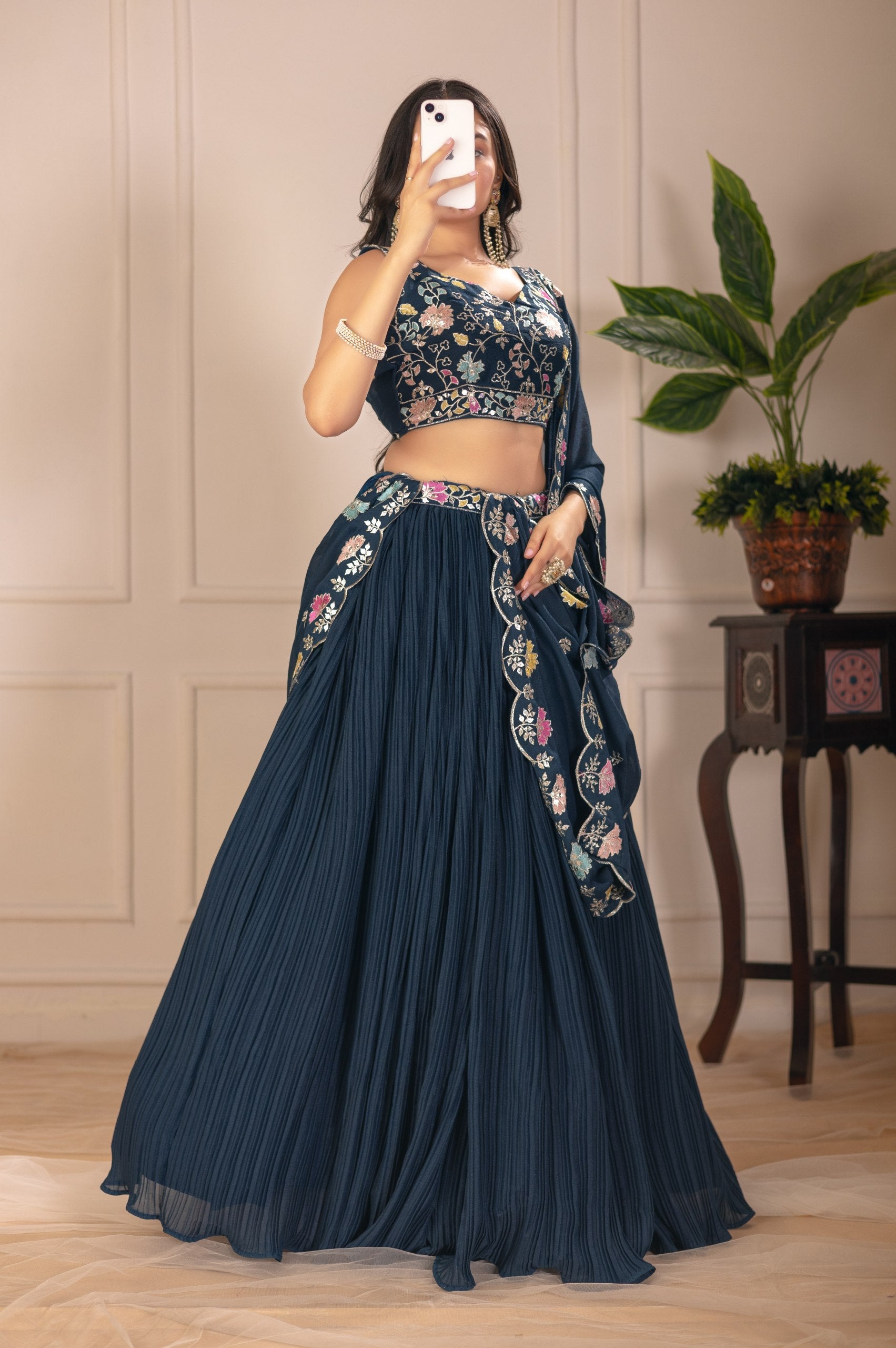 Lehenga Mart Designer Wedding Lehenga choli for Women - rama - Distacart