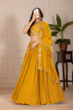 Thumbnail for Lehenga Mart Designer Wedding Lehenga choli for Women - Yellow - Distacart