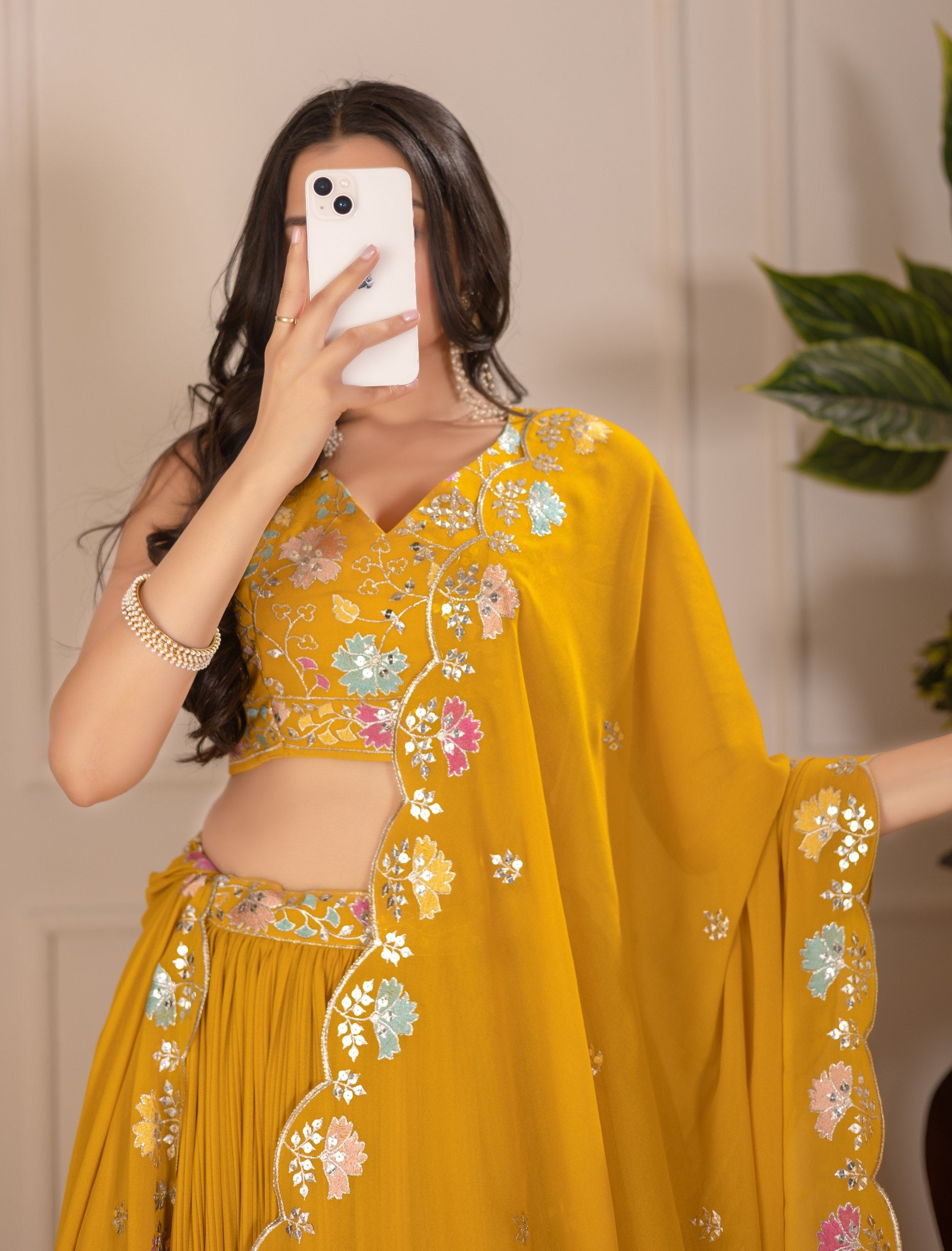 Lehenga Mart Designer Wedding Lehenga choli for Women - Yellow - Distacart