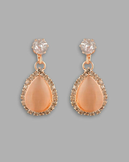 VOJ Gold Plated Yellow Stone With AD Stone Studded Chain Set - Distacart