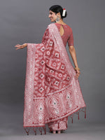 Thumbnail for Astita Linen Cotton Peach Saree