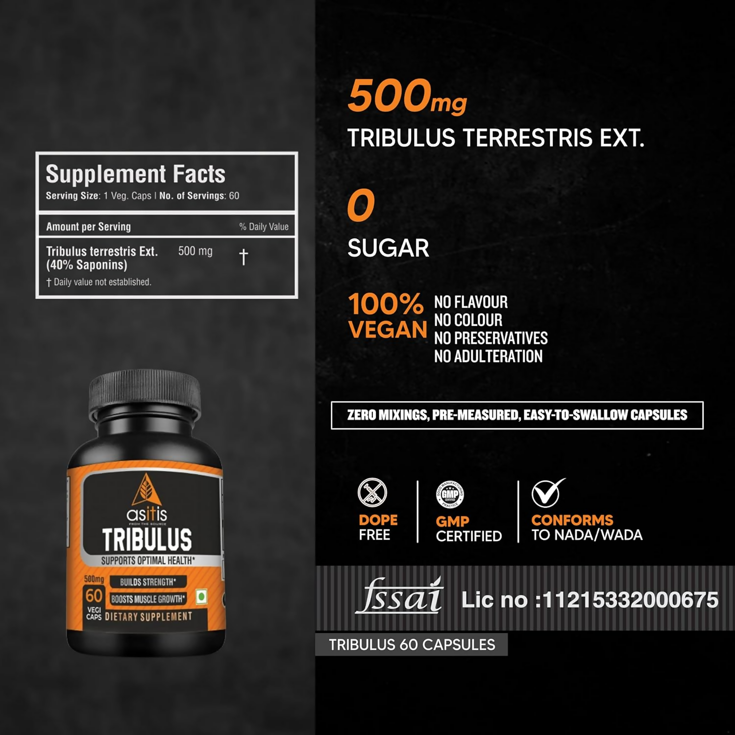 AS-IT-IS Nutrition Tribulus Capsules - Distacart
