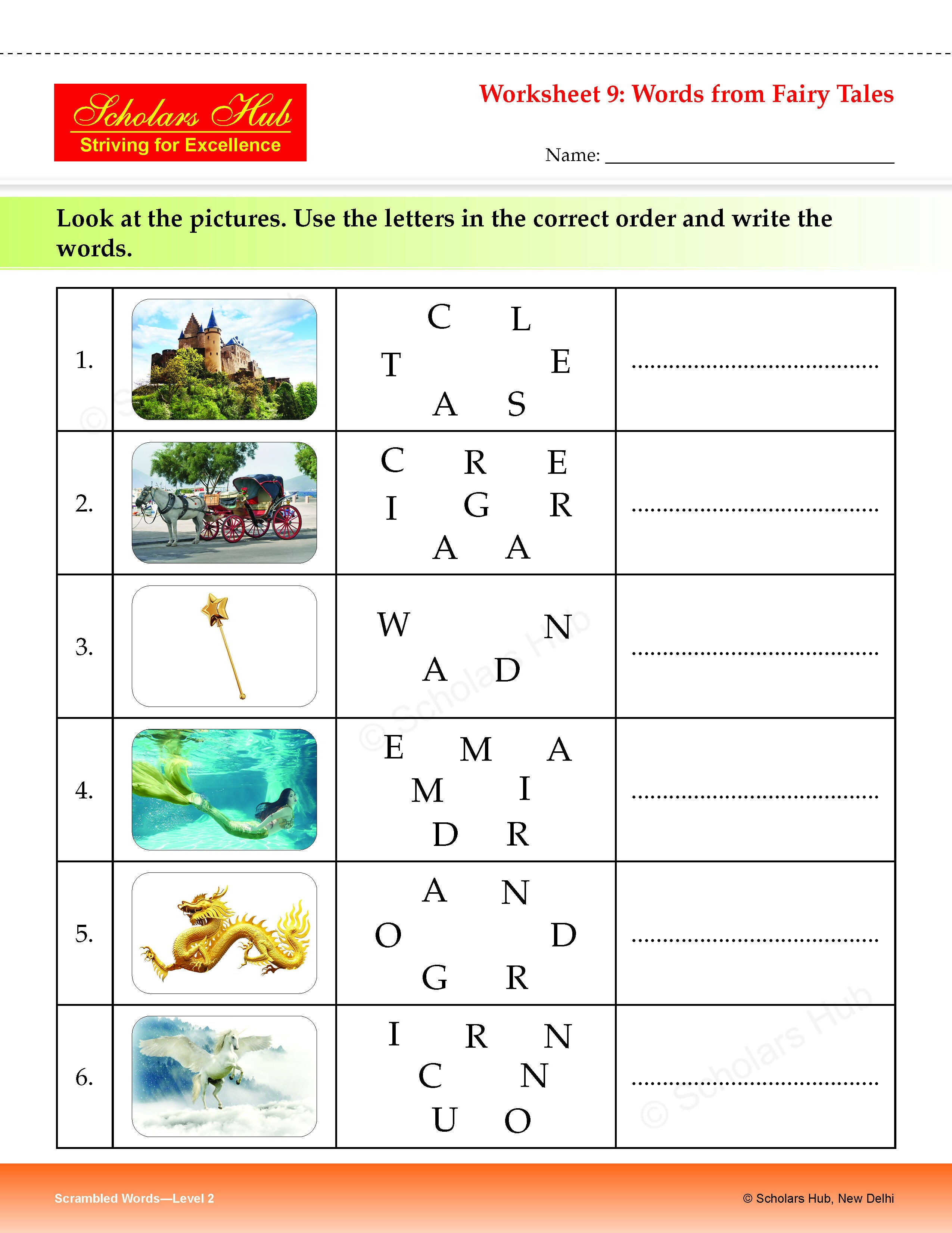 Step By Step Skills Scrambled Words-2Tearble Colourful Worksheets) - Dista