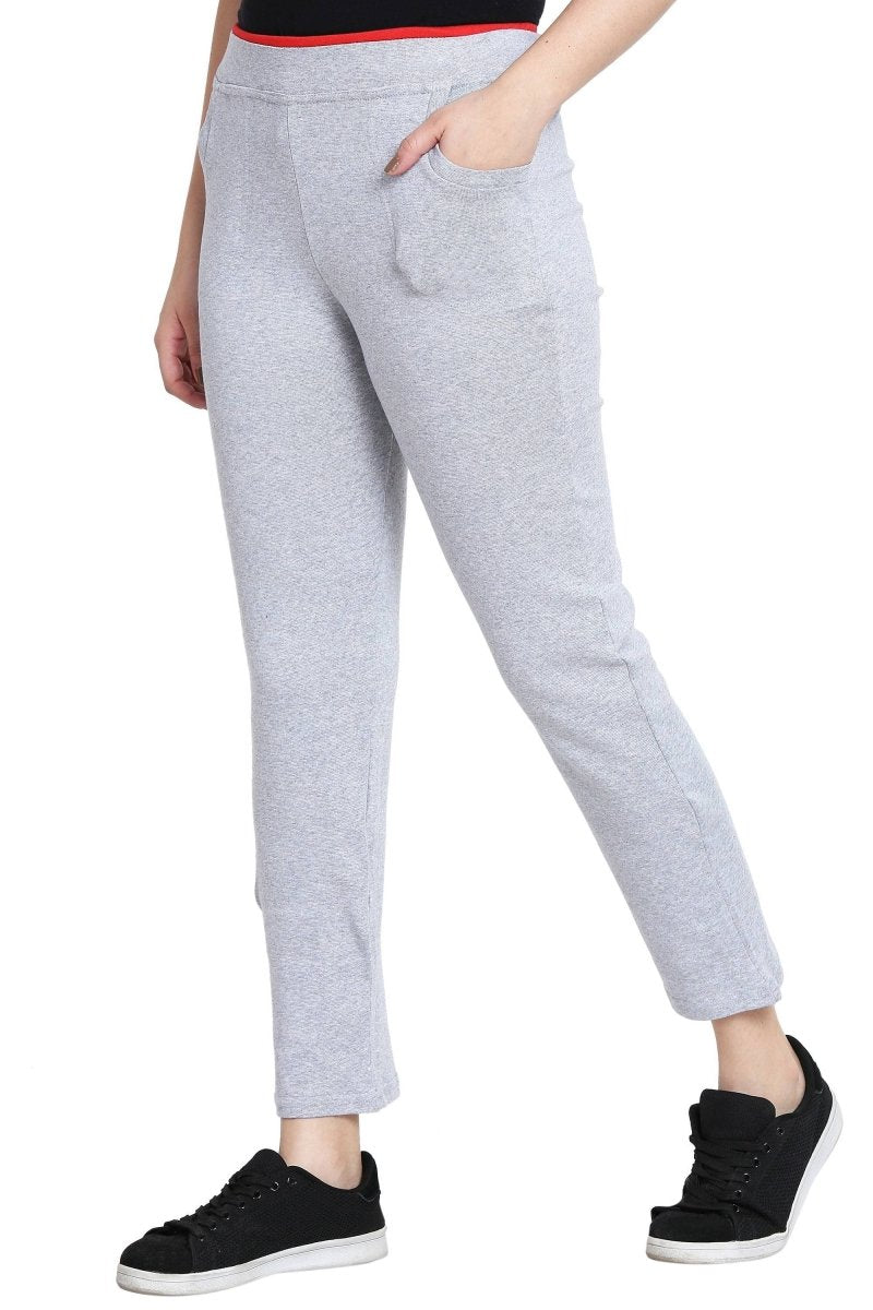 Asmaani Silver color Hosiery Lower with Two Side Pockets.