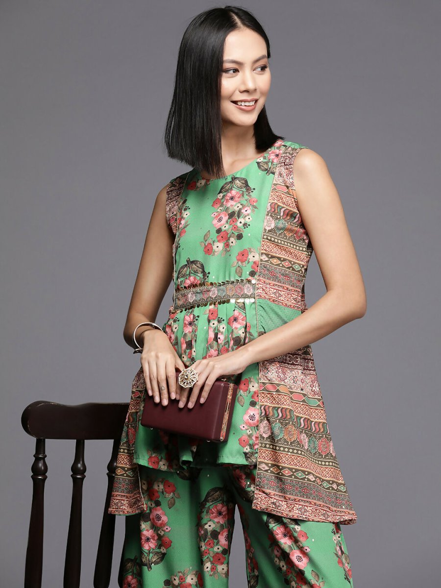 Ahalyaa Women's Traditional Wear Co-ods - Green - Distacart