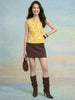 Janasya Yellow Wrap Cotton Top - Dista
