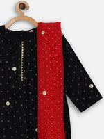 Thumbnail for Ahalyaa Black Crepe Kids Kurta Pants With Dupatta For Girls - Distacart