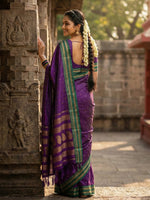 Thumbnail for Anaita Violet Silk Woven Saree With Blouse - Distacart
