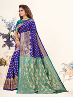 Thumbnail for Vedant Vastram Litchi Silk Designer Banarasi Saree - Violate - Distacart